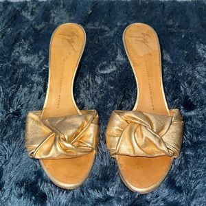 Giuseppe Zanotti Rose Gold Mules/ Slip On Heels